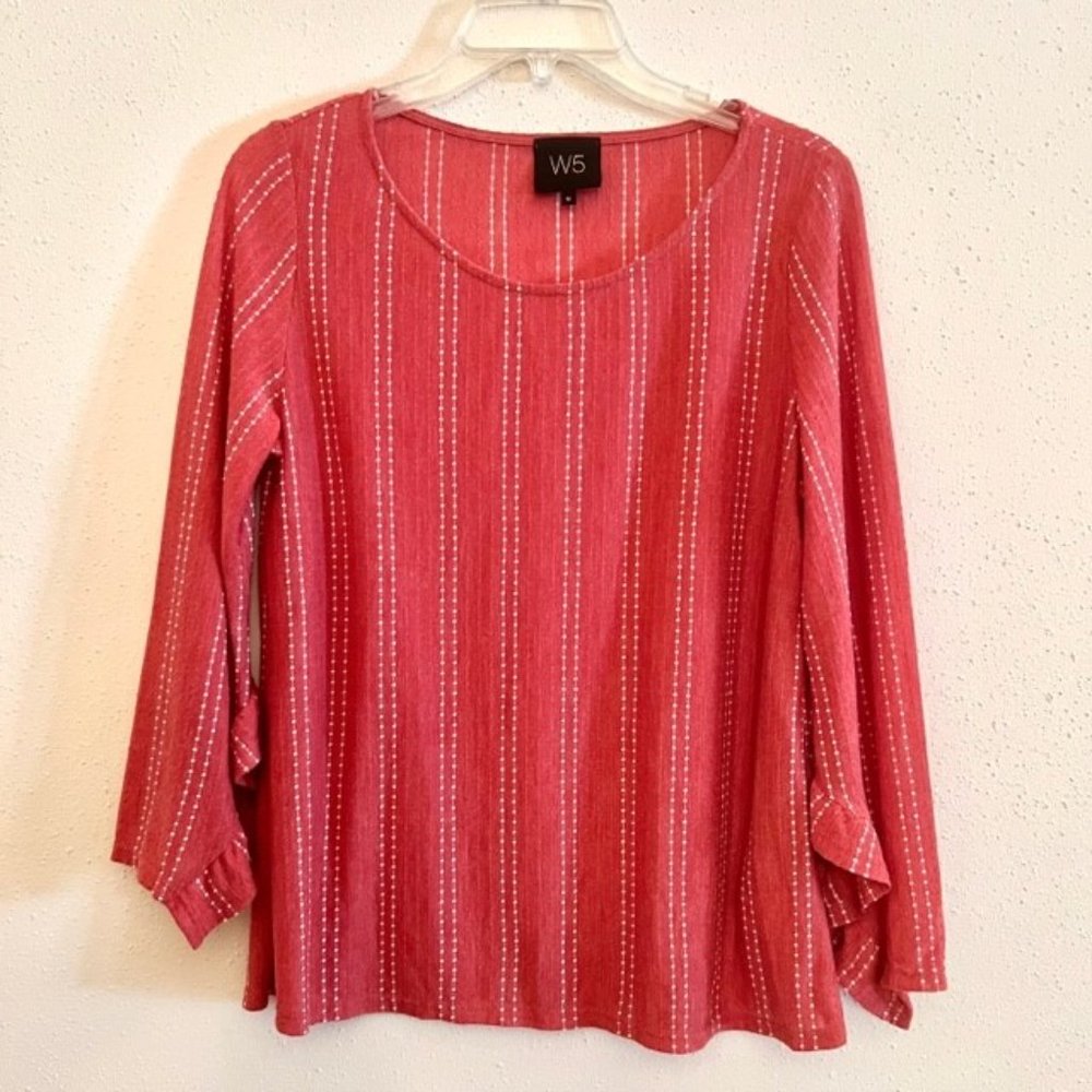 W5 Red Orange colored tunic top, size M